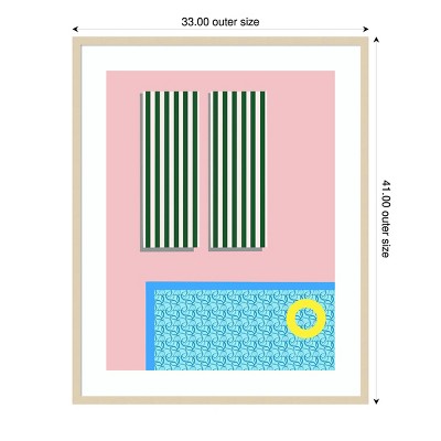 Regina Moore Poolside Fun II 33"x41" Svelte Natural Framed Poster Print