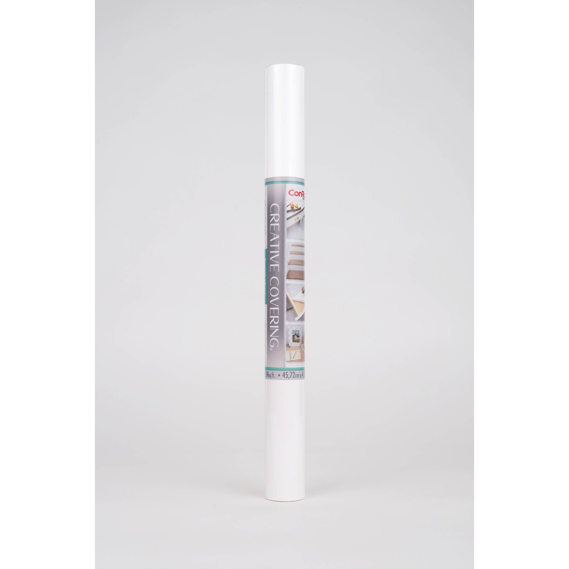 Con-Tact 24sqft Adhesive Shelf Liner - White: Drawer Liner, Kitchen Storage, Solid Pattern, Spot Clean, 1 Pack