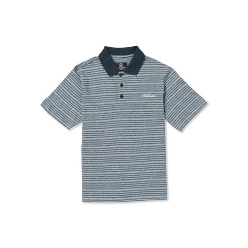 Classic Short Sleeve Stone Washed Grey Pique Polo Shirt