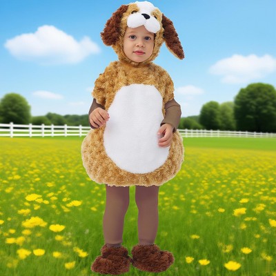 Joyfy Baby Halloween Puppy Costume Suit with Hood, Puppy Costume for Infant, Funny Halloween Animal Role Play Dress Up Party