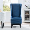 23.03" Faux Leather High-Back Accent Chair with Soft Padded Seat, Birch Wooden Legs and High-Density Foam - 2 of 4