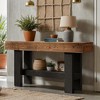 Hommoo 63" Narrow Solid Wood Console – Rustic Sofa Table with Lower Storage Shelf - 3 of 4