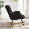 Racxily Glider Chair for Living Room Tufted Upholstered Teddy Fabric Rocking Chair with Metal Frame Accent Chair - 3 of 4
