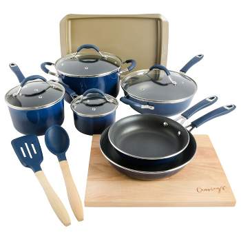 Lexi Home 8-piece Carbon Steel Nonstick Cookware Set - Cobalt Blue : Target