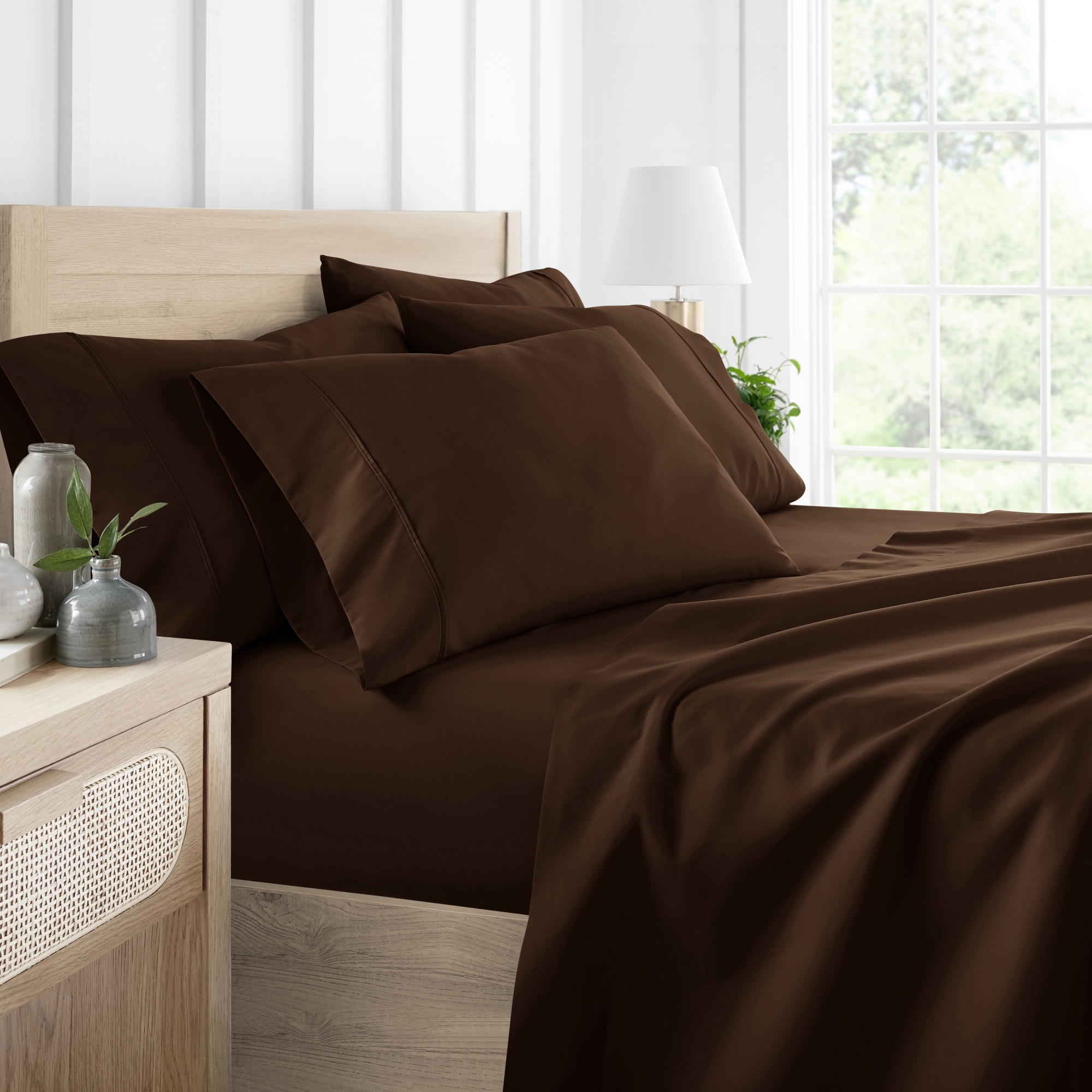 6 Piece Sheet Set - Chocolate, Queen