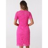 INSPIRE CHIC Women's Cocktail Party Elegant Floral Lace Crew Neck Sheath Dresses - 4 of 4