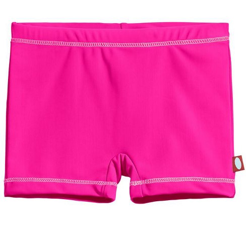 City Threads USA-Made Girls UPF 50+ Swim Boy Shorts | Hot Pink - 2T