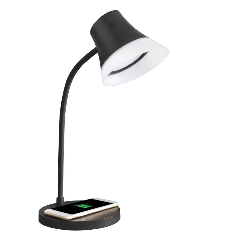 Shine Desk Lamp Wireless Charging (Includes LED Light Bulb) Black - OttLite, 1 of 8