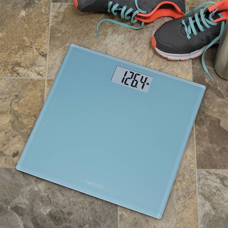 Digital Glass Bathroom Scale with Spa Blue - Taylor, 3 of 11