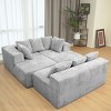 4-Seater Modular U-Shaped Sectional Sofa Striped Corduroy Chaise Lounge with Reversible Sofa for Living Room or Bedroom Couch-The Pop Home - 2 of 4