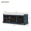 NicBex Shoe Rack Bench Shoe Storage Organizer Rustic Storage Bench with 3 Removable Rattan Basket for Entryway Bedroom, Blue - image 4 of 4