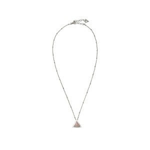 DIPHDA™ Luxury Satellite Necklace - Handmade Triangle Pink Rose Quartz Crystal/ Gemstone Pendant Jewelry (Silver) - 1 of 3
