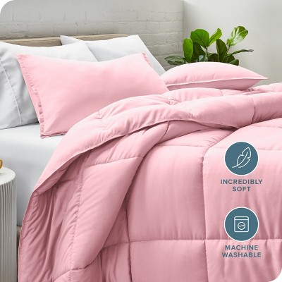 Light Pink Twin Down Alternative Microfiber Comforter Set