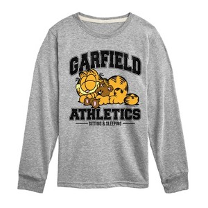 Boys' - Garfield - Sleeping Athletics Long Sleeve Graphic T-Shirt - 1 of 4