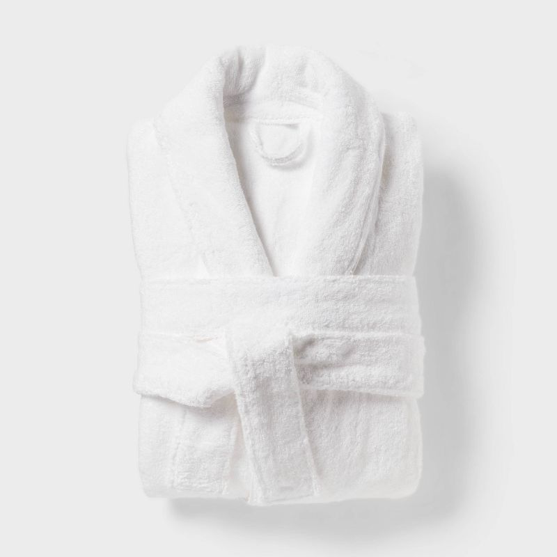 Spa Plush Bath Robe White - Threshold™, 1 of 5