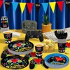Hachikiko Video Game Birthday Party Decorations, 180 pcs Gaming Party Supplies-Include Banner, Gamer 9" and 7" Paper Plates, Cups,Napkins,Cutlery - 3 of 4
