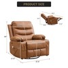 Jojoka 360° Swivel Rocker Recliner Sofa, Upholstered Fabric Glider with Massage & Heat, Side Pockets & Cup Holders, for Small Spaces - 2 of 4