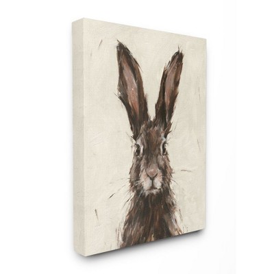 Stupell Industries Brown Rabbit Hare Portrait Painting
