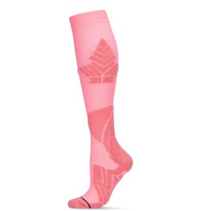 Memoi Women's Ultra Tech Performance Knee High Nylon Blend Moderate Compression Socks - 1 of 3