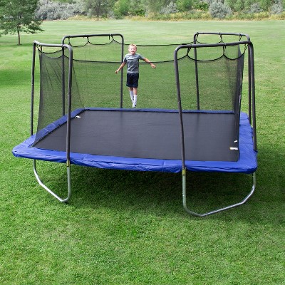 Blue 15' Square Trampoline with Enclosure and Galvanized Steel Frame