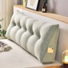 Bekrvio Wedge Headboard Pillow for Bed, Faux Linen Reading Backrest Cushion with Removable Cover & Pocket, Large Triangular Bed Rest - 3 of 4