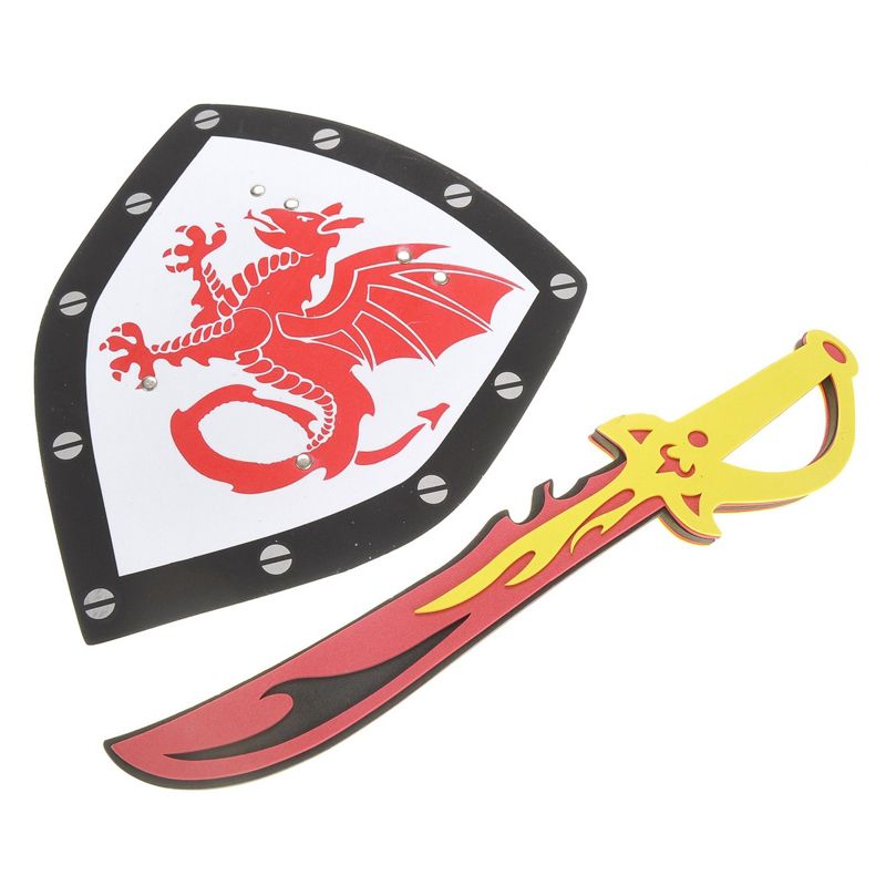 Insten 2 Pack Play Foam Swords & Shields for Kids, Pretend Ninja Warrior or Knight, 4 of 8