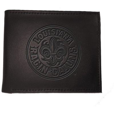 Evergreen NCAA Louisiana Ragin' Cajuns Black Leather Bifold Wallet Officially Licensed with Gift Box