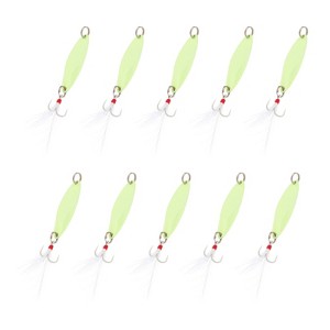 Unique Bargains Treble Hooks Metal Spinner Fishing Lures for Freshwater Saltwater Salmon 10 Pcs - 1 of 4