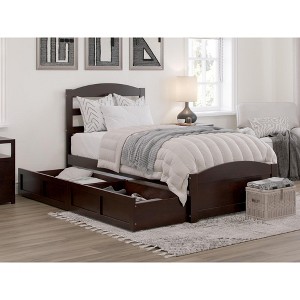 AFI Furnishings Warren Platform Bed T with Footboard & Drawers ES - 1 of 4