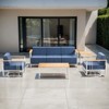 Belord Metal Outdoor Furniture Set with Swivel Chairs, 5PCS Patio Furniture Set with 6" Thick Cushions Swivel Chair and 10" Thick Cushions Couch - 3 of 4