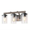 LNC Laius Gryish Brown Wood Tone and Black Farmhouse Vanity  Lights, 3 Light/4 Light - 3 of 4