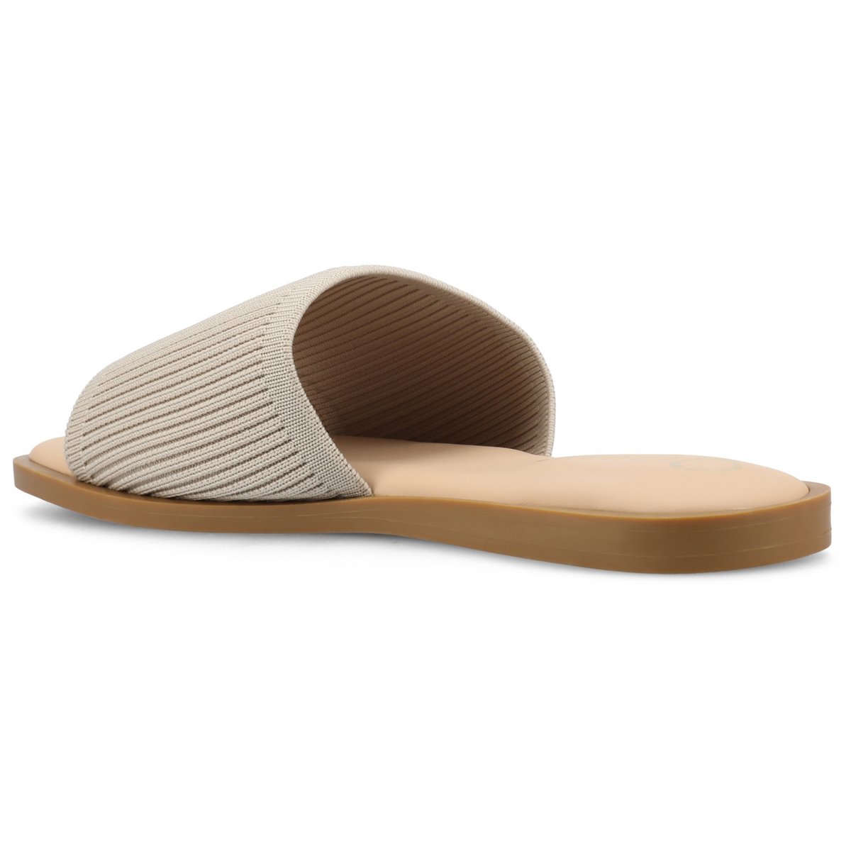 Женские сандалии Journee Collection Women's Prisilla Linen Slip On Slide Sandals, Taupe 7 — фото 7