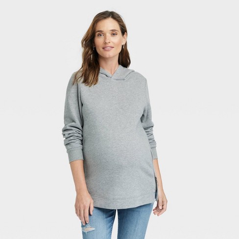 Nursing Pullover Hooded Maternity Sweatshirt - Isabel Maternity By Ingrid &  Isabel™ Heather Gray Xxl : Target