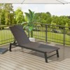 Tangkula PE Wicker Patio Chaise Lounge Chair, Outdoor 4-Position Recliner with Wheels, Outdoor Reclining Chair Mix Brown - 3 of 4