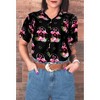 HAPPY BAY Hawaiian Shirts Womens Summer Beach Party T-Shirt Blouses Short Sleeve Vacation Button Up Dress Tee Shirts Tops for Women - 2 of 4