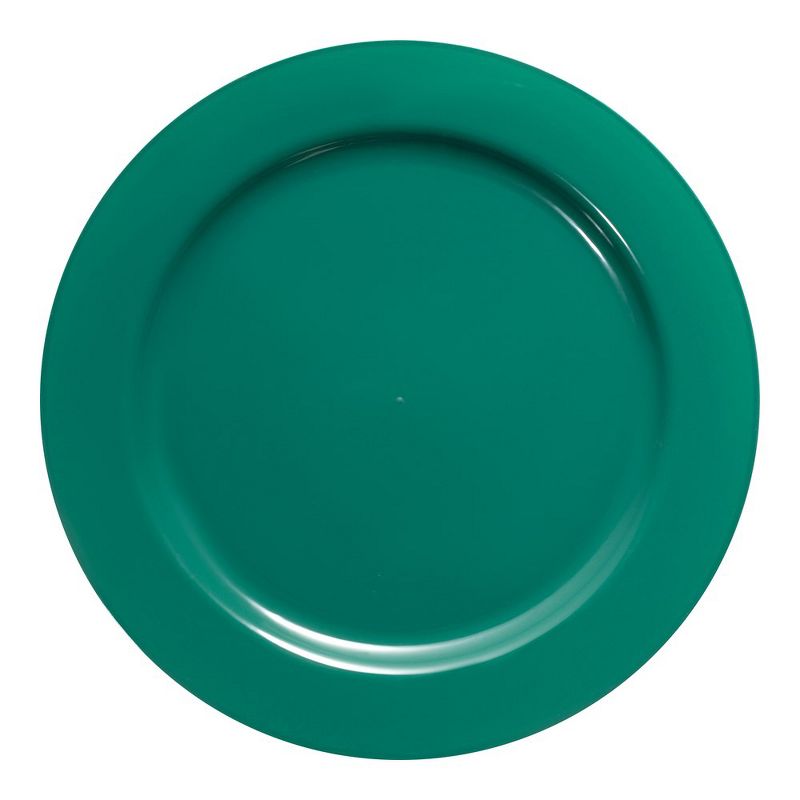 Smarty Had A Party Solid Green Holiday Round Disposable Plastic Dinner Plates (10.25") (120 Plates), 1 of 7