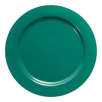Smarty Had A Party Solid Green Holiday Round Disposable Plastic Dinner Plates (10.25") (120 Plates)