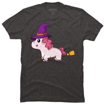 Men's Design By Humans Witch Unicorn Halloween T Shirt By thebeardstudio T-Shirt