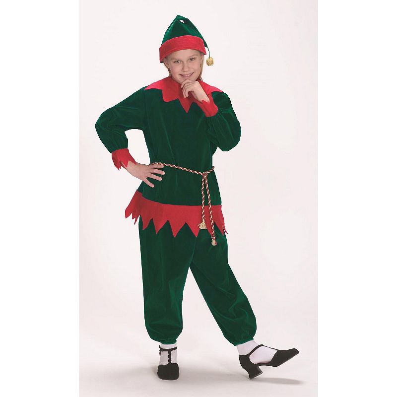 Halco Kids' Velvet Elf Suit Costume - Size 4-6 - Green, 1 of 2