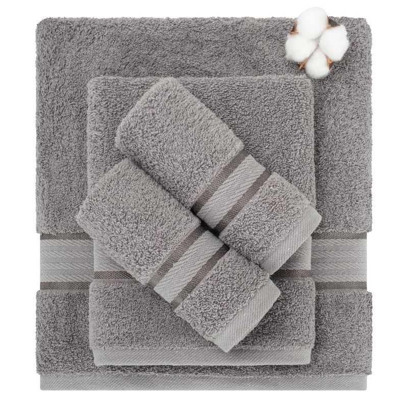 American Soft Linen 6 Piece Towel Set, 100% Cotton Towels for Bathroom, Dorlion Collection, 4 of 6