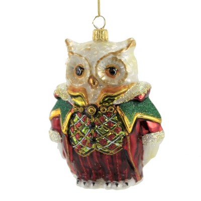 Huras 5.5" Wise Owl Ornament Biid Scholar Knowledge  -  Tree Ornaments