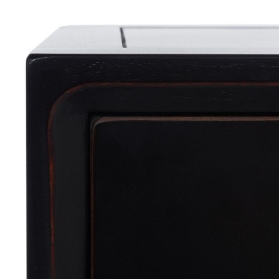 Siobhan Black Pine Wood End Table with Storage
