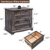 SinCiDo Farmhouse 2 Drawer File Cabinet, 30" Office Storage Cabinet w/Hanging Folders Holds A4 Letter Legal Files Size, Dark Rustic Oak - 2 of 4