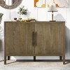 Modern MDF Storage Cabinet with Adjustable Shelves,Oak Frame Sideboard for Living Room,Cabinet with Doors and Wood Grain Finish-Cuddlewood - 2 of 4