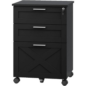 3-Drawer File Cabinet with Lock, Mobile Under Desk Filing Cabinet for Home Office, Wood Storage Organizer for Letter/A4/Legal Size Documents - 1 of 1