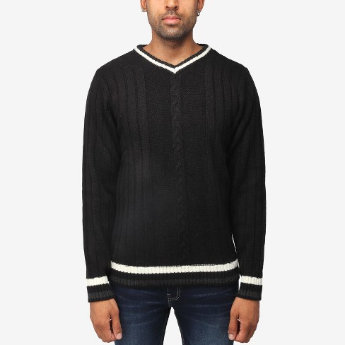 X Ray Men s Cable Knit Tipped V neck Sweater Target