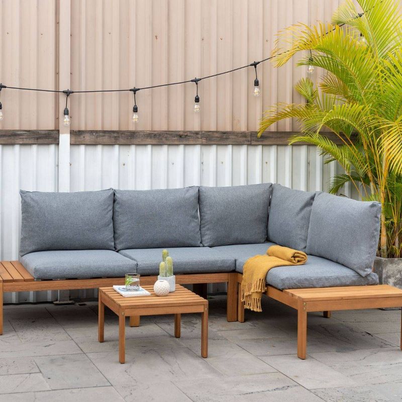 Amazonia 3pc Seychelles Outdoor Patio Conversation Set with Cushions, 3 of 7