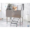 AMERLIFE Stainless Steel Dog Washing Station with Steps, Faucet, Sprayer, Soap Box (Right) - 2 of 4