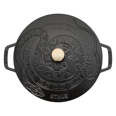 Staub Cast Iron Essential French Oven, Dutch Oven, 5-quart, serves 5-6, Made in France,  with Snake Lid