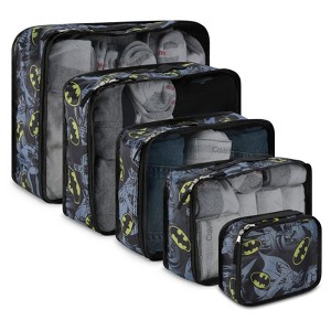 DC Comics Batman Packing Cube Set - Batman, Robin, Superman, Joker - 5 Piece Packing Cube Travel Essential - Luggage Organizer Set - 1 of 4